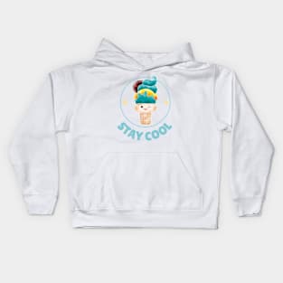 Stay cool kawaii ice cream Kids Hoodie